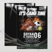 Invitation C'est l'heure du jeu Enfant's All Star Sports Anni (Devant / Derrière)