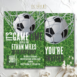 Invitation C'est l'heure du jeu Soccer Ball Sports Anniversai