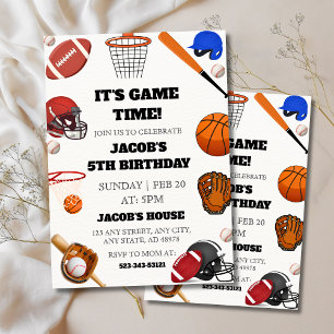 Invitation C'est l'heure du jeu !" Sports All-Star 5e anniver