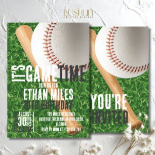 Invitation C'est l'heure du match de baseball pour un anniver