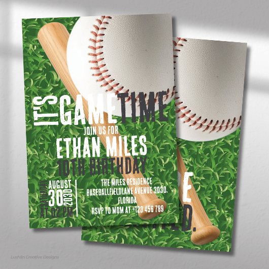 Invitation C'est l'heure du match de baseball pour un anniver
