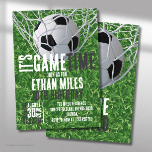 Invitation C'est l'heure du match de foot Anniversaire Sports
