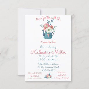 Invitation C'est l'heure du thé avec la maman-to-be ! Douche