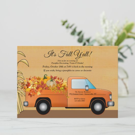 Invitation C'est l'invitation de la récolte de l'automne à to (Debout devant)