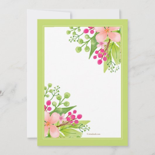 Invitation C'est l'invitation du printemps (Dos)