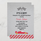 Invitation C'est l'invitation d'un Baby shower de voitures de (Devant / Derrière)