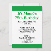 Invitation C'est l'Invitation irlandais de Mamo pour le 75ème (Dos)