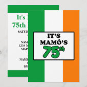 Invitation C'est l'Invitation irlandais de Mamo pour le 75ème (Devant / Derrière)