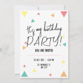 Invitation C'est ma fête d'anniversaire ! personnalisée (Devant)