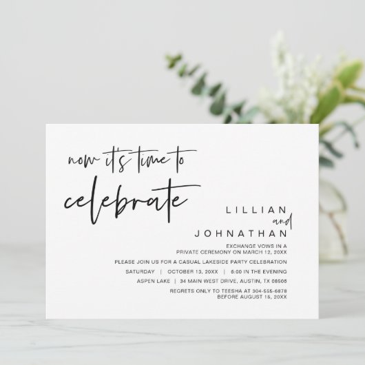 Invitation C'est maintenant temps de célébrer, Mariage en fui (Debout devant)