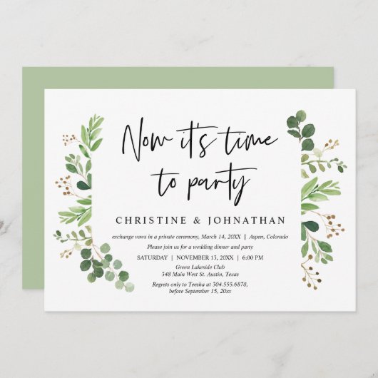 Invitation C'est maintenant temps de faire la fête, Fête de M (Devant / Derrière)