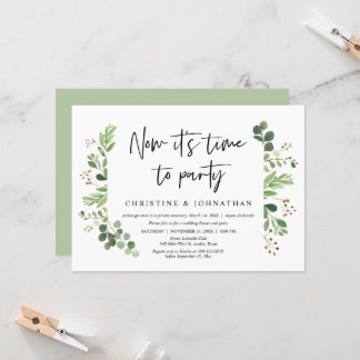 Invitation C'est maintenant temps de faire la fête, fête de m