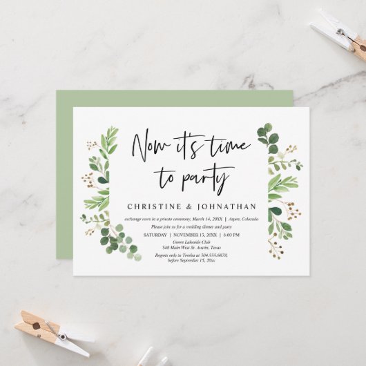 Invitation C'est maintenant temps de faire la fête, Mariage F (Devant/Arrière en situation)