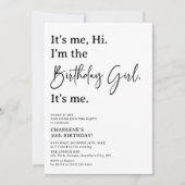 Invitation C'est Me Hi. Je suis la fête des filles d'annivers (Devant)