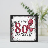Invitation C'est mes 80 ans de fête d'invitation grunge (Debout devant)