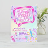 Invitation C'est moi la fille d'anniversaire, à mon époque an (Debout devant)