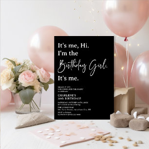 Invitation C'est moi, salut. Je suis la fille d'anniversaire 