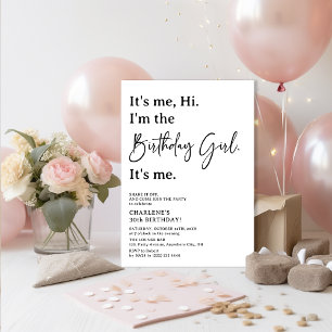 Invitation C'est moi, salut. Je suis la fille d'anniversaire
