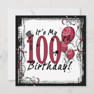 Invitation C'est mon 100e anniversaire d'invitation grunge