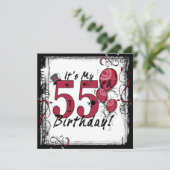 Invitation C'est mon 55e anniversaire d'invitation grunge (Debout devant)