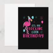 Invitation C'est mon 60e anniversaire Amour de Flamant rose a (Devant / Derrière)