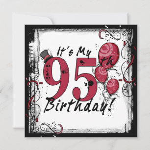 Invitation C'est mon 95ème anniversaire d'invitation grunge