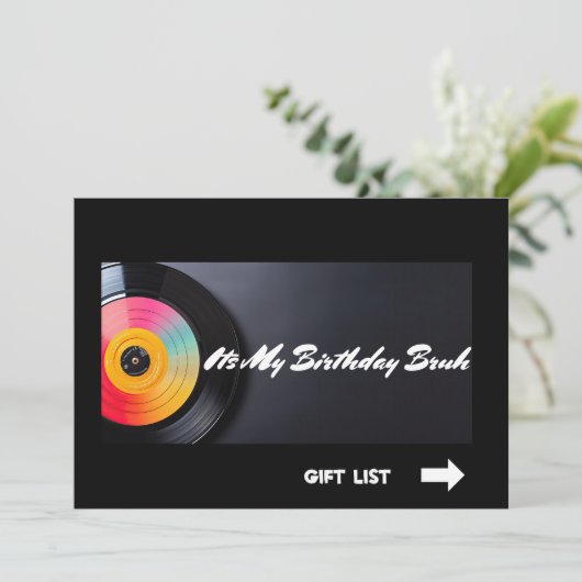 Invitation C'est mon anniversaire Bruh (Debout devant)