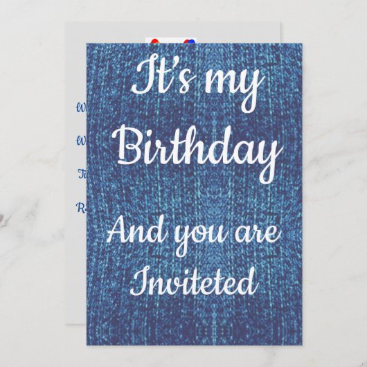 Invitation C'est mon anniversaire et vous êtes invité (Devant / Derrière)