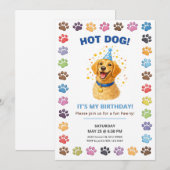 Invitation C'est mon anniversaire, fête de chien ! (Devant / Derrière)