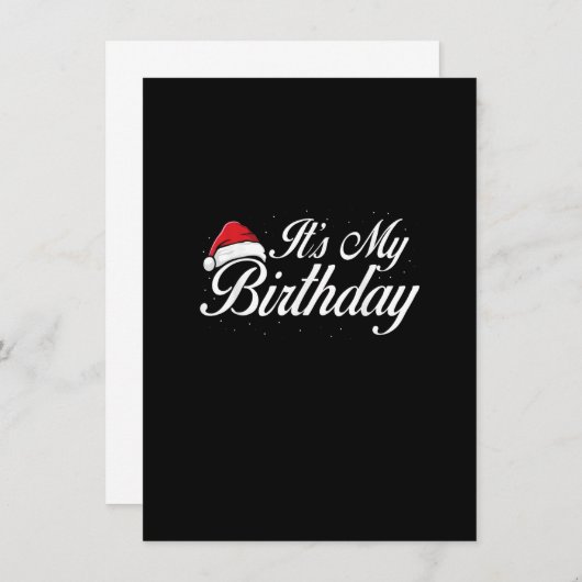 Invitation C'est mon anniversaire Noël Cool B jour X-Mas Pyja (Devant / Derrière)