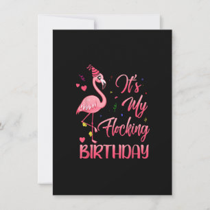 Invitation C'Est Mon Flocking Anniversaire Funny Flamant rose