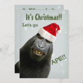 Invitation C'est Noël ! Allons faire du singe !! (Devant / Derrière)