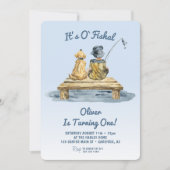 Invitation C'est O'fish Fishing Boy 1er anniversaire (Devant)