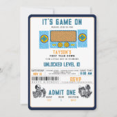 Invitation C'est parti ! Fête d'anniversaire de jeu vidéo (Devant)