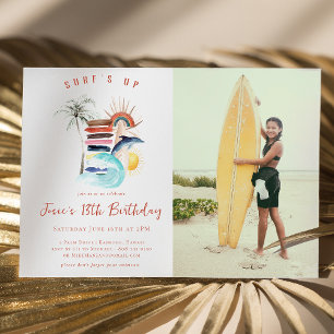 Invitation C'est parti pour la surf Anniversaire de surf d'