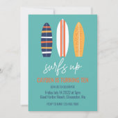 Invitation C'est parti pour le surf Fête d'anniversaire garço (Devant)