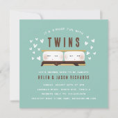Invitation C'est plus amusant avec le Baby shower Twins (Devant)