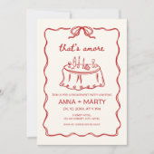 Invitation C'est plus illustré à la main Red Engagement Party (Devant)