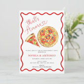 Invitation C'est plus Italie Pizza Engagement Party (Debout devant)