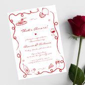 Invitation C'est plus italien Dîner de répétition à main tiré