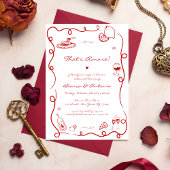 Invitation C'est plus italien Dîner de répétition à main tiré