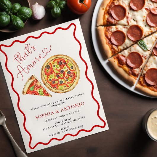 Invitation C'Est Plus Italien Pizza Dîner De Répétition Décon