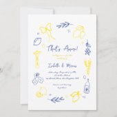 Invitation C'Est Plus Tiré À La Main Mariage Citron Italien (Devant)