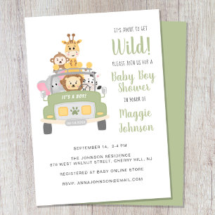 Invitation C'est sur le point d'obtenir Wild Safari Baby Boy