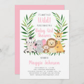 Invitation C'est sur le point d'obtenir Wild Safari bébé fill (Devant / Derrière)