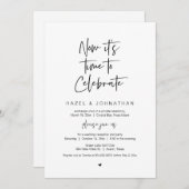 Invitation C'est temps de célébrer, Mariage Intime Noir (Devant / Derrière)