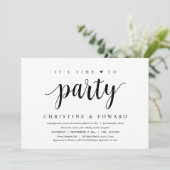 Invitation C'est temps de faire la fête, Elopement de mariage (Debout devant)