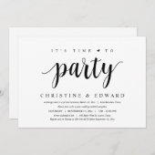 Invitation C'est temps de faire la fête, Elopement de mariage (Devant / Derrière)