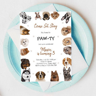 Invitation C'est temps de faire la Paw-tie Animaux de Fête An