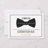 Invitation C'est temps de s'habiller Groomsman - Noir Tie Bro (Devant)